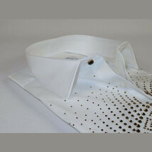 Mens CEREMONIA Shirt 100% Cotton Medusa Medallion Rhine Stones #STN 13 VRS white image 3