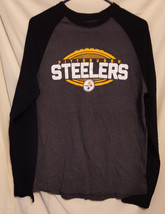 Pittsburgh Steelers Gray w/Black Long Sleeve&#39;s  Men&#39;s M shirt Team Apparel - $147.77 MXN