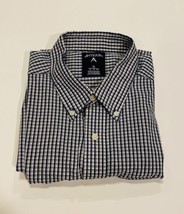 Antigua Button Down Black/White Plaid Long Sleeve Shirt - £12.26 GBP
