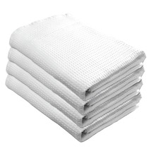 Waffle Towels Quick Dry Lint Free Thin, Bath Towel 4 Pack, Classic Style (White) - £139.87 GBP