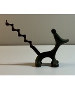 Antique Steel Dog Corkscrew Bottle Opener Midcentury Modern - $27.58 CAD