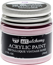 Finnabair Art Alchemy Acrylic Paint 1.7 Fluid Ounces-Metallique Vintage Rose - £14.23 GBP