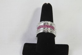 Paparazzi Stretch Band Ring (New) Top Dollar Drama - Pink &amp; Silver - £6.77 GBP
