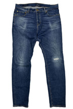 Lucky Brand 76 Slouch Skinny Men Size 34x32 (Measure 35x32) Button Fly Jeans - £20.33 GBP