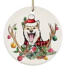 hdhshop24 Cute Shiba Inu Dog Love Christmas Ornament Gift Pine Tree Deco... - £15.53 GBP