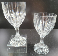 2 Mikasa Park Lane Wine Glasses Set Crystal Clear Cut Etched Drink Stemware Lot - £29.25 GBP