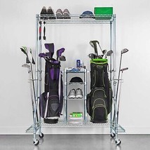 Golf Bag Club Equipment Organizer Storage Rack Bags Stand Garage Sport Storing ~ - £187.04 GBP