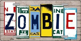 Zombie License Plate Art Wood Pattern Metal Novelty License Plate LP-7852 - $18.95