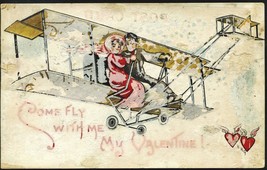 1911 Valentine L&amp;E Serie 2267 POSTCARD Aeroplane Airplane Postmarked HBG - £14.13 GBP