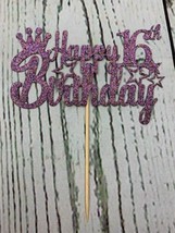 Happy 16th Birthday Cake Topper Teenager 16th Birthday Cake Supplies Purple - £9.64 GBP
