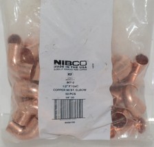 Nibco 9059100 607 2 Copper 90 Degree Street Elbow 1/2 Inch Bag of 50 image 1