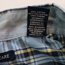 Chaps Easy Care  Men's Blue & Yellow Plaid Long Sleeve Button Down Shirt Size L image 6