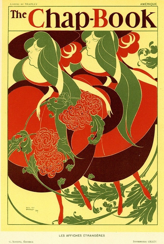 Original 1897 Will BRADLEY Stone Lithograph &quot;The Chap Book&quot; Ed of 1050 - $423.41