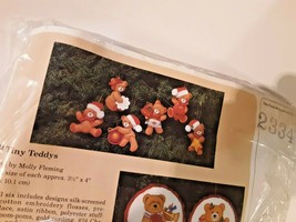 Creative Circle Embroidery Kit 2334 Tiny Teddys ornaments New 1985 Vintage - £12.65 GBP
