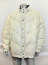 Men&#39;s Sean John Vintage Dirty White Quilty Genuine Leather Jacket NWT - £312.52 GBP
