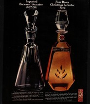 1965 FOUR ROSES Whiskey Christmas Decanter AD shown w/Baccarat Decanter e6 - $24.11