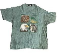 Vintage 1990’s Disney Fort Wilderness Lodge Resort Green T Shirt Mens Si... - $37.39