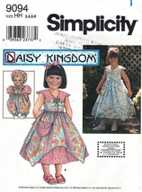 Girl&#39;s DRESS &amp; Doll Dress Vintage 1999 Simplicity Pattern 9094 Sizes 3-6... - $15.00