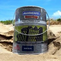 Hammerite Rust Cap Hammered Finish Dark Blue Paint HTF ONE GALLON 43125 - $279.96