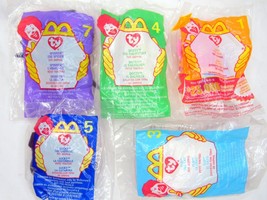  Ty Beanie Babies Lot 5 McDonald&#39;s Premium Sealed Lips Dotty Lucky Spinner Flip - $22.80
