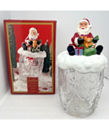 Gorham Holiday Winter Follies 9.5” Crystal Covered Jar Handpainted Resin... - £22.04 GBP