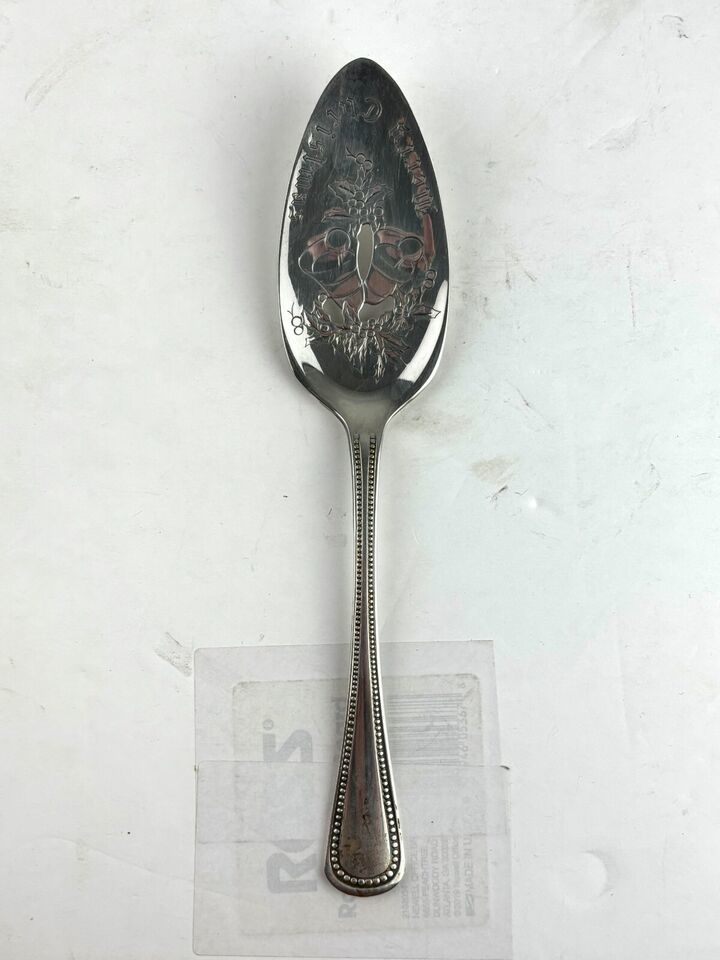 Community Merry Christmas Silver Plate Cake/Pie Serving Spoon 9.75&quot;l x 2&quot;w - $8.60