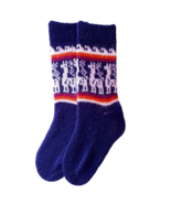 Women&#39;s thick blue socks, alpaca and llama wool. Size 7-9. Knitted in Bo... - £8.41 GBP