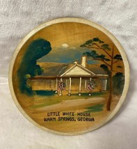 Vintage Wood Little White House Warm Springs Georgia Wall Hanging Plate ... - £9.48 GBP