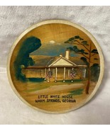 Vintage Wood Little White House Warm Springs Georgia Wall Hanging Plate ... - £9.50 GBP
