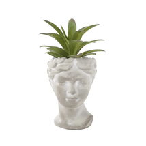 3&quot; Tabletop Artificial Succulent in Cement Face Planter - £17.90 GBP