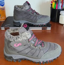 Ablanczoom Women&#39;s Winter Boots Sz.5.5 Faux Fur Warm! Gray with Pink - £8.91 GBP