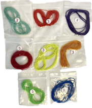 Lot of 1mm Elastic Cording forJewelry Making 8 Pieces 3/5 Yards Each NEW - £7.44 GBP