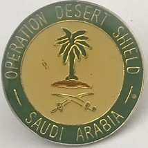 Operation Desert Shield Saudi Arabia Pin Metal Enamel Vintage Palm Tree - £9.68 GBP