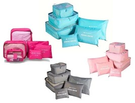 6 Pc Set Packing Cubes Luggage &amp; Laundry Organizer Choice Colors Travel ... - £11.98 GBP