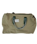 Tote Carry Bag Beige Green Faux Alligator Handles 17.5” Vinyl PU - €11,56 EUR