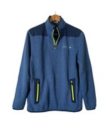 Vineyard Vines Men&#39;s Shep Quarter Zip Fleece Sweater Blue Pullover Size M - £35.03 GBP