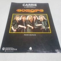 Carrie by Joey Tempest and Mic Michaeli Europe 1986 Sheet Music - $5.98