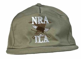 Vintage NRA ILA (National Rifle Association Hat Cap Beige Leather Strap ... - £9.51 GBP