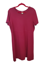LL Bean Womens Large Red Short Sleeve Skater Fit and Flare Dress - $28.99