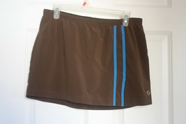 Moving Comfort M Brown Running Athletic Fitness Skirt Skort Built-In Shorts - £13.66 GBP