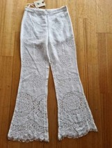 Mika &amp; Gala Fab White Lace Flared Pants Size 8 New With Tags - $9.87