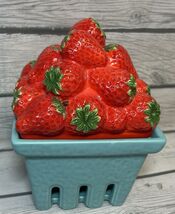 Homeworx By Harry Slatkin Ceramic Strawberry Basket W/ Scented Candle Li... - $33.66
