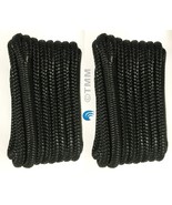 (2) Black Double Braided 3/8&quot; x 20&#39; ft HQ Boat Marine DOCK LINES Mooring... - £23.36 GBP