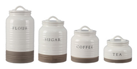 4 piece ceramic country canister set - £101.09 GBP