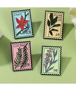 USPS Stamp Metal Enamel Pin 4 piece set - New Flower Stamps Hat Pin - £6.30 GBP