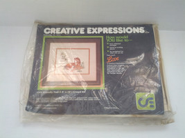 Vintage 1984 crewel kit friendly foal picture creative expressions brand... - $26.96 CAD