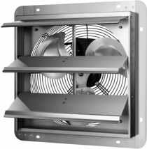 Ipower 14 Inch Shutter Exhaust Fan Aluminum High Speed 1650Rpm 1000Cfm Silver - £110.60 GBP