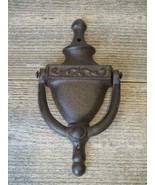 Large Cast Iron Antique Style Rustic Door Knocker Brown Finish Classic F... - $15.99
