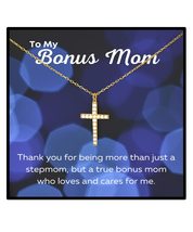 Heart Knot Gold Necklace Bonus Mom Necklace, Bonus Mom Message Card Neck... - £43.73 GBP+