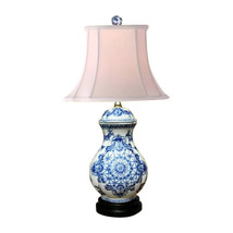 Chinese Blue and White Porcelain Ginger Jar Round Insignia Table Lamp 23.5&quot; - £179.04 GBP